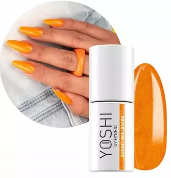 Гибридный лак Yoshi с эффектом вспышки светоотражающий 011 Sunset Boulevard 6 мл