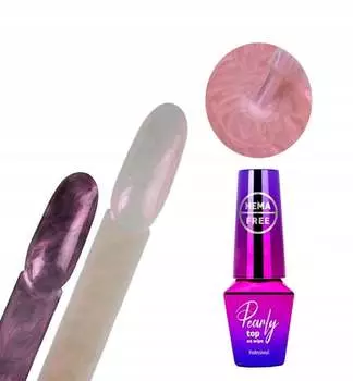 Гибридный топ Pearly Top с эффектом мрамора шампанского, Sepi Pink, 10г Molly Lac