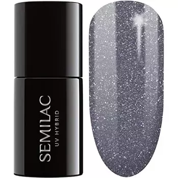 Гибридный УФ-лак для ногтей стально-серого цвета, 7 мл, Semilac