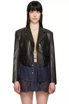 Гибридный жакет из искусственной кожи Andersson Bell, коричневый