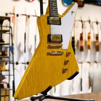 Gibson 1958 Korina Explorer Reissue (белая накладка) - Natural - Historic Explorer Brown/Pink Hardshell Case 58KEXVOGH1