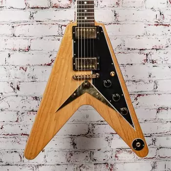 Gibson Custom Shop 1958 Korina Flying V Reissue, черная накладка - натуральная с жестким чехлом x1240