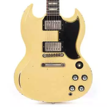 Gibson Custom Shop Murphy Lab 1961 Les Paul SG Standard "CME Spec" Heavy Aged Heavy Antique Polaris White со стоп-баром (серийный номер CME01519)