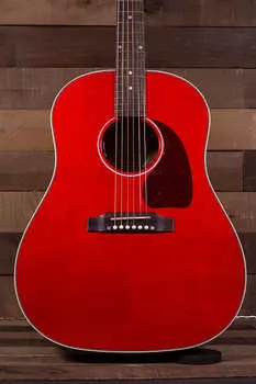 Gibson J45 Cherry, нижняя дека и обечайка из красного дерева, верхняя дека из ели, LR Baggs PU J45 Cherry, Mahogonay Back and Sides, Spruce Top, LR Baggs PU