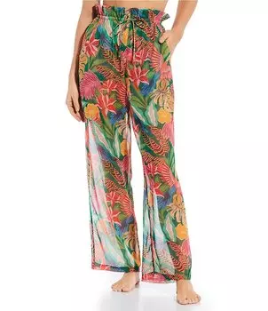 Gibson & Latimer Jungle Life Купальные брюки с завязками на шнурке и высокой талией, мультиколор