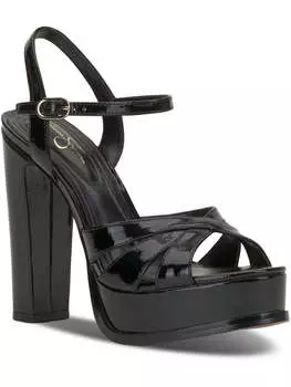 Giddings женские сандалии на платформе с пряжкой Jessica Simpson, цвет black crinkled patent