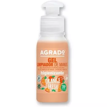 Гидрофобный гель для мытья рук Orange Fresh Sanitizer 78% спирта без ополаскивания 80 мл, Agrado