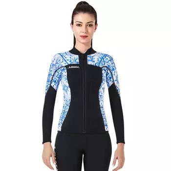 Гидрокостюм SBART Defsel, мужской гидрокостюм для зимнего плавания толщиной 3 мм, с длинными рукавами, женский синий топ — обратите внимание на размер при размещении заказа