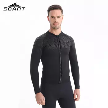 Гидрокостюм Shark Bart 1,5 мм, мужской сплит-костюм для серфинга, топ для дайвинга с длинными рукавами, костюм медузы 1543, черный, размер L SBART