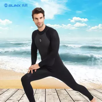 Гидрокостюм SLINX цельный костюм для серфинга 3/2 мм, теплый гидрокостюм для фридайвинга, черный 1 1 1