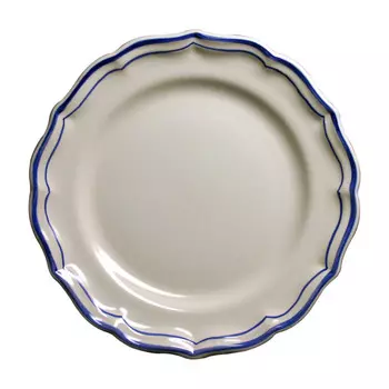 Gien,Filets Bleus Тарелка для завтрака,23,2 см Gien Fayencerie, белый синий