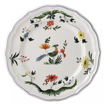 Gien,Oiseaux Paradis Тарелка обеденная,26 см Gien Fayencerie, красочный