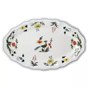 Gien Oiseaux Paradis Тарелка овальная 41 x 26,2 см Gien Fayencerie, красочный
