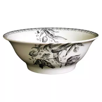 Gien Tulipes Noires Салатница 29 см Gien Fayencerie, белый черный