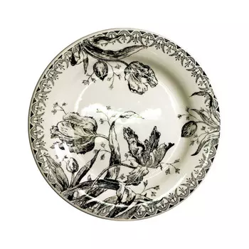 Gien Tulipes Noires Тарелка хлебная 16,5 см Gien Fayencerie, белый черный