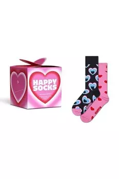 GIFTBOX, 2 пары носков Happy Socks, мультиколор