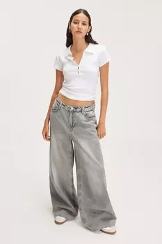 Giga – свободные джинсы с низкой посадкой Monki, серый