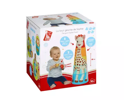 Гигантская башня с жирафом Софи. Sophie La Giraffe