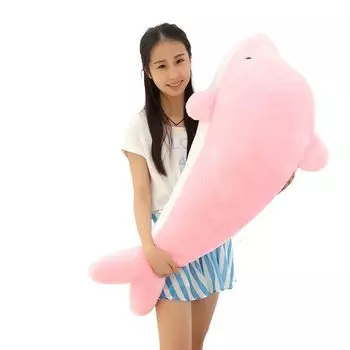 Гигантский дельфин, мягкая игрушка, плюшевая игрушка, подушка для куклы, подушка, подарок на день рождения 100 см (Роза) yozhiqu