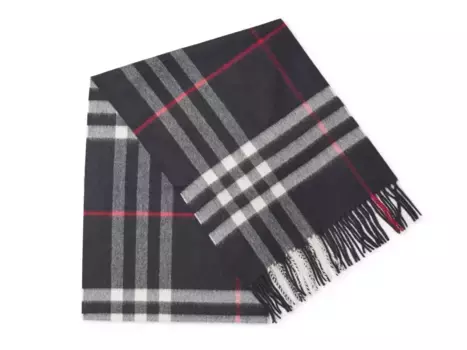 Гигантский шарф из кашемира Burberry, Navy Plaid Print