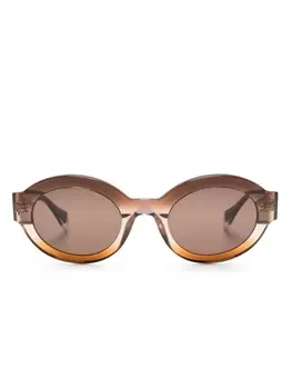 GIGI STUDIOS солнцезащитные очки Cosima в овальной оправе, коричневый