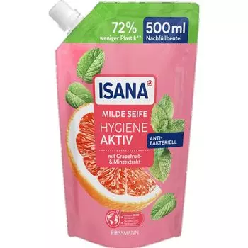 Гигиенический активный сменный пакет с мягким мылом ISANA, 500 ml