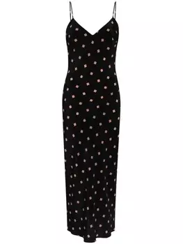 Gilda & Pearl платье-комбинация миди с принтом Seashell, черный