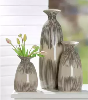 GILDE Напольная ваза "Воротничковая ваза "Пула" В. 50 см", (1 шт.) 16,5х50х16,5 см, цвет creme