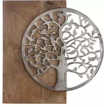 GILDE Настенный предмет декора "Настенный предмет Древо Жизни" 45х45х3,5 см, цвет natur, silberfarben