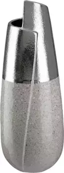 GILDE настольная ваза "Мармо", (1 шт), ваза из керамики 16,00х37,50х16,00 см, серый/серебристый