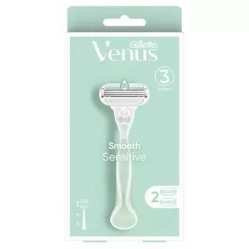 Gillette Бритва Venus Smooth Sensitive 1'S + лезвия 2'S , Blue