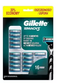 Gillette Mach3 картриджи для бритвы, 16 шт.
