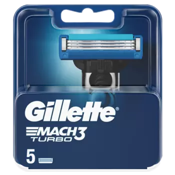 Gillette Mach3 Turbo картриджи для бритвы, 5 шт/1 упаковка