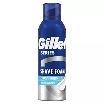 Gillette Series, Питательная пена для бритья с маслом какао, 200 мл