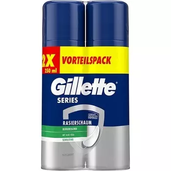 Gillette Series Успокаивающая пена для бритья с алоэ вера 500 мл