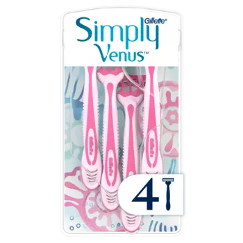 Gillette Simply Venus 3 женские бритвы, 4 шт/1 упаковка