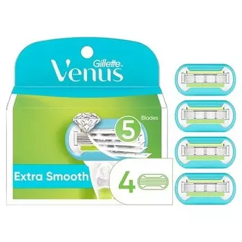Gillette Сменные кассеты для женской бритвы Venus Extra Smooth, 4 шт.