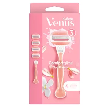 Gillette Venus ComfortGlide Spa Breeze комплект: бритва, 1 шт + картриджи, 4 шт/1 комплект