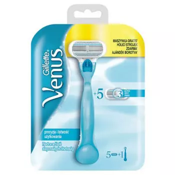 Gillette, Venus, ручка для бритвы + 5 картриджей
