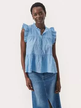 Гималиновая блузка без рукавов с рюшами Part Two, цвет Dusk Blue