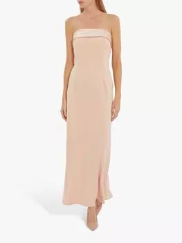 Gina Bacconi Платье макси из крепа и атласа Maria, нежно-персиковый