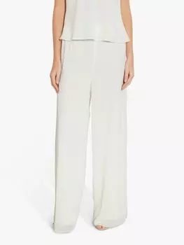 Gina Bacconi Шифоновые многослойные брюки с разрезами, меловый свет