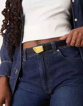 Gina Tricot – Ремень черного цвета с простой пряжкой