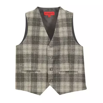 Gioberti Детский твидовый клетчатый жилет для делового костюма, цвет Gray Plaid