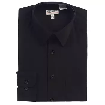 Gioberti Мужская однотонная классическая рубашка с длинными рукавами, черный
