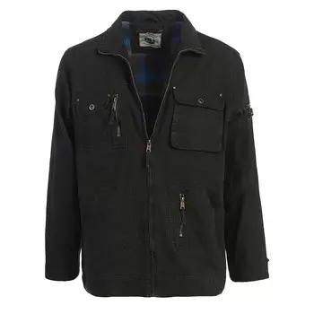 Gioberti Мужская повседневная верхняя одежда из 100% хлопка саржевая куртка-рубашка-карго с несколькими карманами, черный