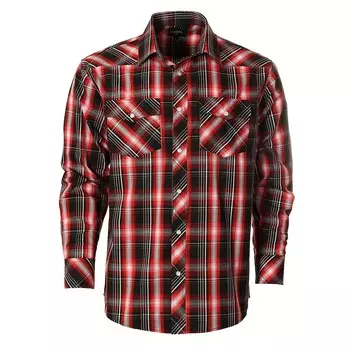 Gioberti Мужская рубашка в клетку с длинным рукавом в стиле вестерн и жемчужными кнопками, цвет Red Black White