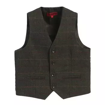 Gioberti - Твидовый клетчатый жилет для делового костюма для мальчиков, цвет Olive Graph