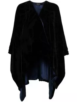 Giorgio Armani бархатный кейп в технике деворе, черный