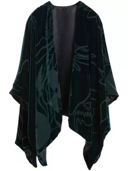 Giorgio Armani бархатный шарф с жаккардовым узором, зеленый